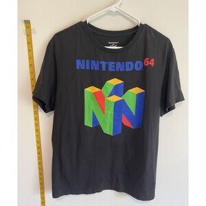 Nintendo N64 Black T-Shirt‎ Size Large Short Sleeve